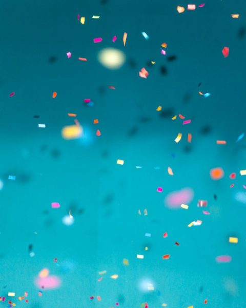 selective focus photography of multicolored confetti lot
